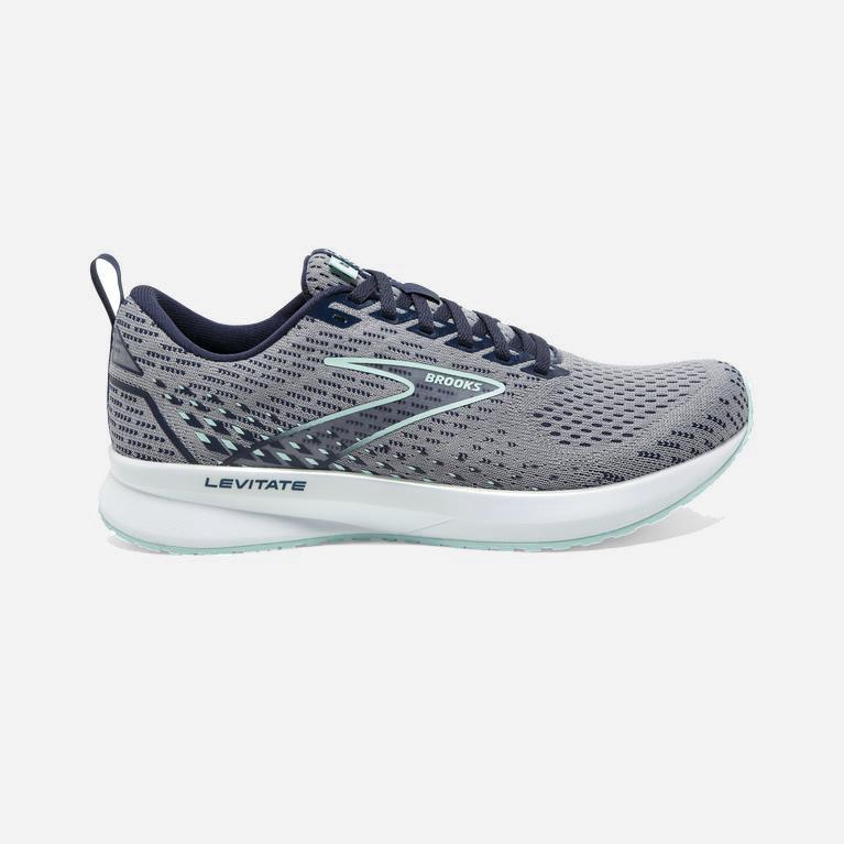 Brooks Levitate 5 Israel - Women's Road Running Shoes - Grey/Peacoat/Blue Light (52160-CBEQ)